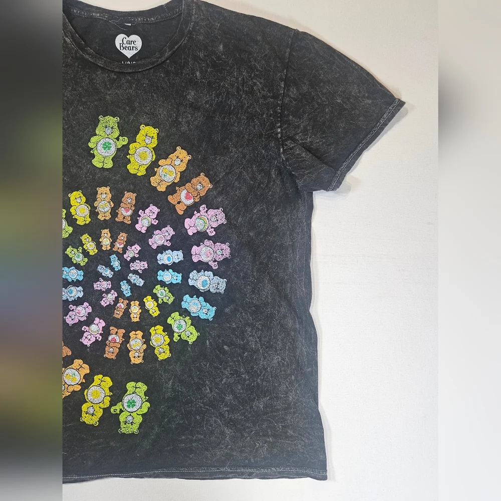 Care Bears T-Shirt Mens Large Black Distressed 90's Retro Inspired Graphic Tee - Picture 3 of 5